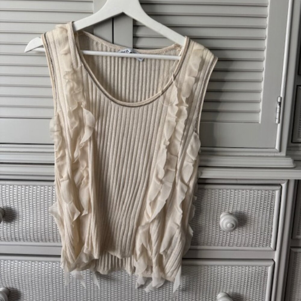 Zara Cream Ruffle Tank Size S